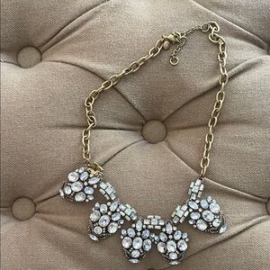 J. Crew Gold-Tone Crystal Cluster Bib Necklace with Clear Stones